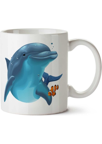 Dolphin-Png-Image Iki Tarafı Baskılı Kupa Bardak