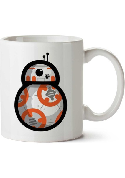 Simpler Bb8 Astromech Droid Star Wars Iki Tarafı Baskılı Kupa Bardak