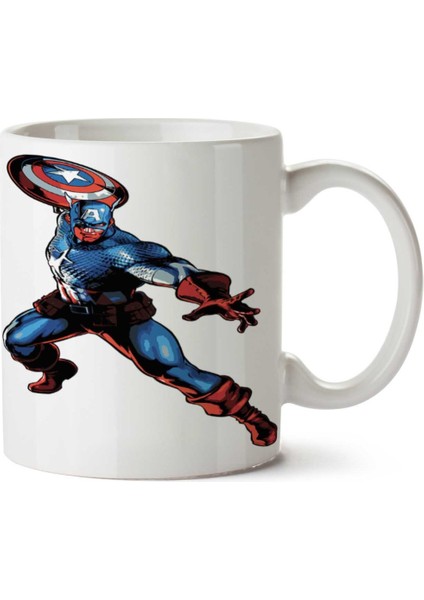 Captain America Masvel Capcom Iki Tarafı Baskılı Kupa Bardak