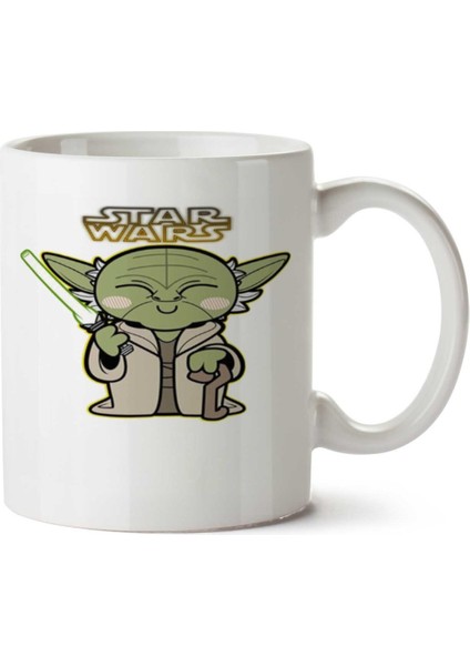 Yoda Star Wars Iki Tarafı Baskılı Kupa Bardak