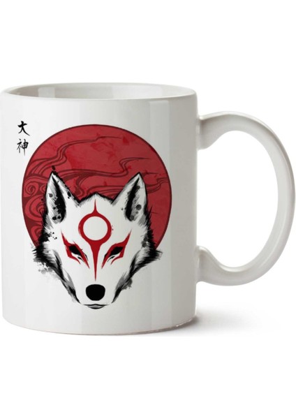 Okami Red Sun God Iki Tarafı Baskılı Kupa Bardak