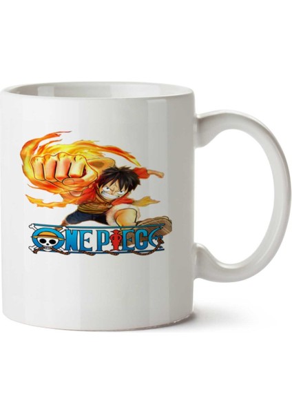 One Piece Yumruk Iki Tarafı Baskılı Kupa Bardak