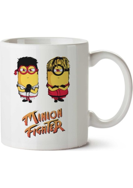 Minion Street Fighter Ryu Ken Masters Iki Tarafı Baskılı Kupa Bardak