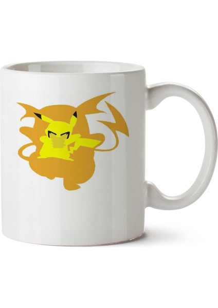Yellow Envolutions Pokemon Evrim Iki Tarafı Baskılı Kupa Bardak