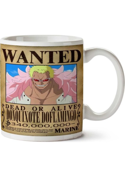 Wanted Donquixote Doflamingo Anime Aranıyor Iki Tarafı Baskılı Kupa Bardak