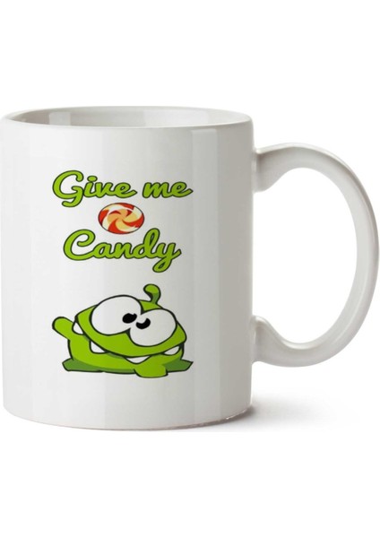 Estampa Om Nom (Cut The Rope) - Me Dê Um Doce Iki Tarafı Baskılı Kupa Bardak