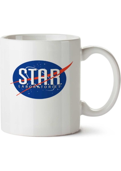 Star Labs & Nasa Logo Iki Tarafı Baskılı Kupa Bardak