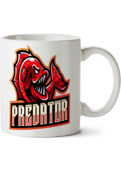 Predator Balık Iki Tarafı Baskılı Kupa Bardak