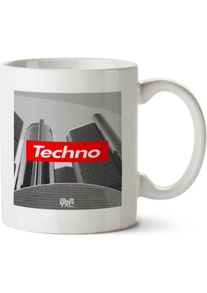 Detroit Techno City Iki Tarafı Baskılı Kupa Bardak