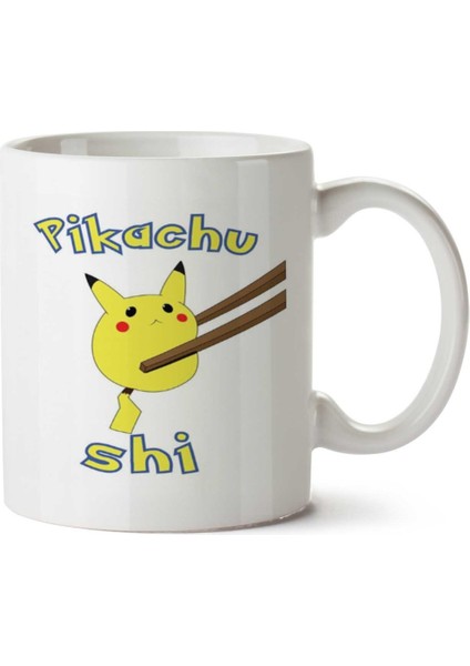 Pikachu-Shi Iki Tarafı Baskılı Kupa Bardak