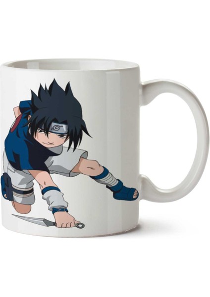 Sasuke Uchiha Naruto Shippuden Bıçak Iki Tarafı Baskılı Kupa Bardak