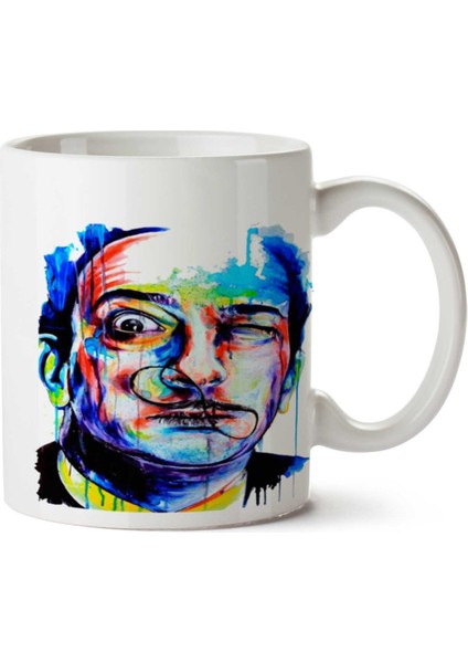 Salvador Dali Portre Iki Tarafı Baskılı Kupa Bardak