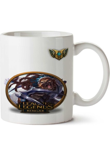Rengar Lol Iki Tarafı Baskılı Kupa Bardak