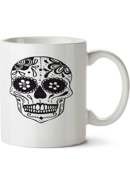 Caveira 13 Kurukafa Iki Tarafı Baskılı Kupa Bardak