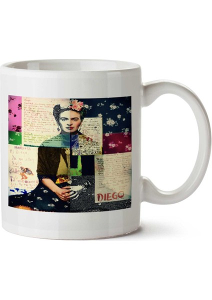 Frida Kahlo Mektup Iki Tarafı Baskılı Kupa Bardak