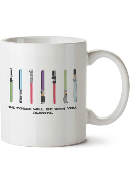 The Force Star Wars Işın Kılıcı Iki Tarafı Baskılı Kupa Bardak