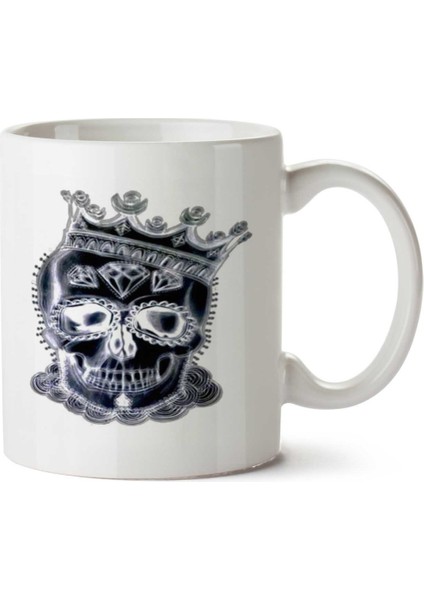 Skull Real Kurukafa Iki Tarafı Baskılı Kupa Bardak