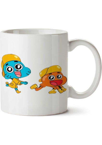 Gumball Darwin Karakter Iki Tarafı Baskılı Kupa Bardak