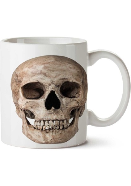 Skull-Png-Image Kurukafa Iki Tarafı Baskılı Kupa Bardak