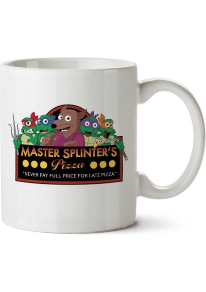 Master Splinters Pizzas Teenage Mutant Ninja Turtles Freddies Iki Tarafı Baskılı Kupa Bardak