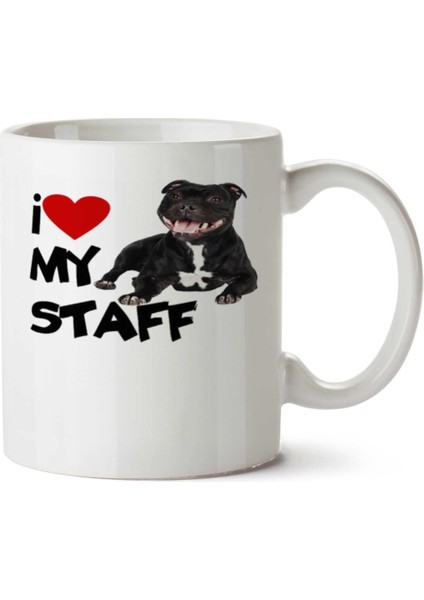 I Love My Staff 02 Iki Tarafı Baskılı Kupa Bardak