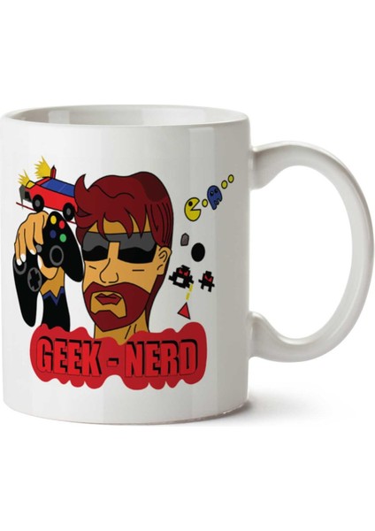 Geek Nerd Iki Tarafı Baskılı Kupa Bardak