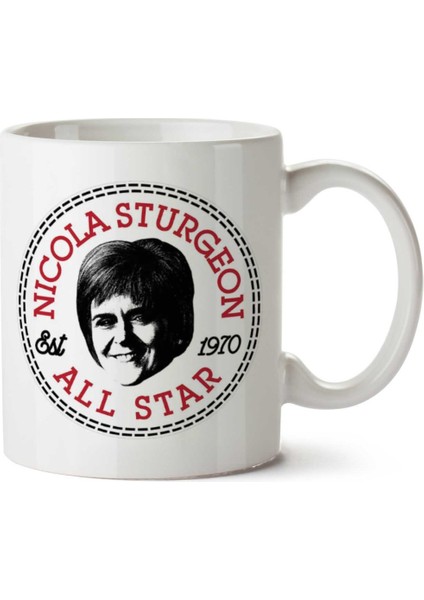 Nicola Sturgeon All Star Converse Logo Iki Tarafı Baskılı Kupa Bardak