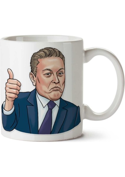 Elon Musk Iki Tarafı Baskılı Kupa Bardak