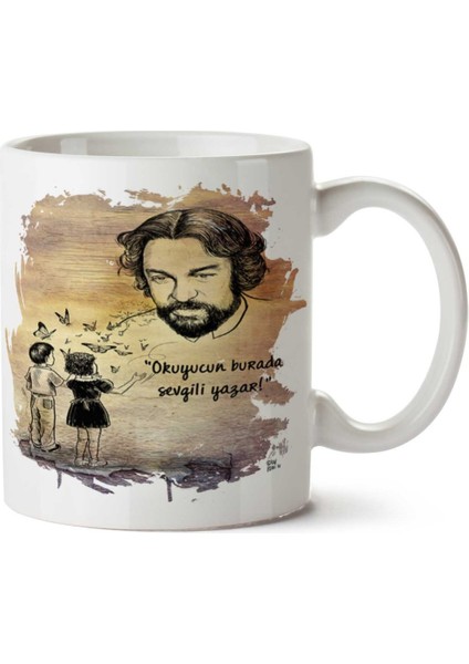 Kelebekler Oğuz Atay Okuyucun Burada Iki Tarafı Baskılı Kupa Bardak