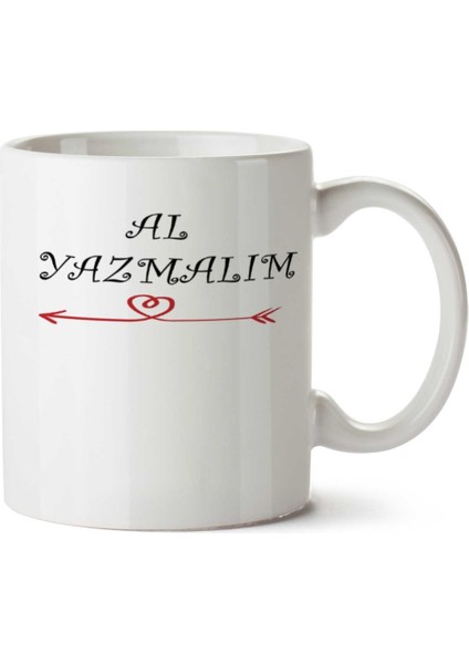 Selvi Boylum Al Yazmalım Iki Tarafı Baskılı Kupa Bardak