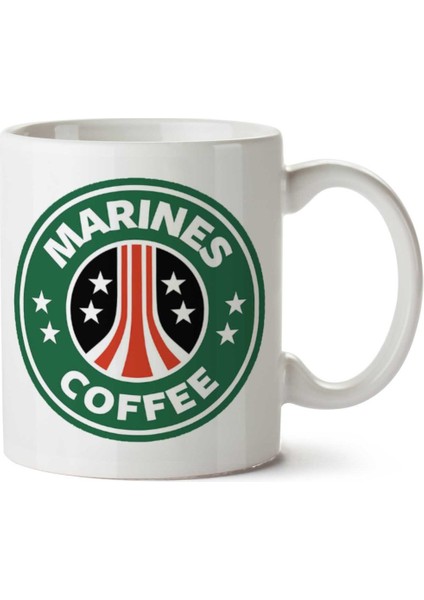 Aliens Marines Coffee Starbucks Iki Tarafı Baskılı Kupa Bardak