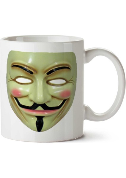Anonymous-Mask-Png Iki Tarafı Baskılı Kupa Bardak