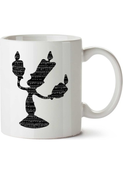 Beauty And The Beast Lumiere Musical Silhouette.png Iki Tarafı Baskılı Kupa Bardak