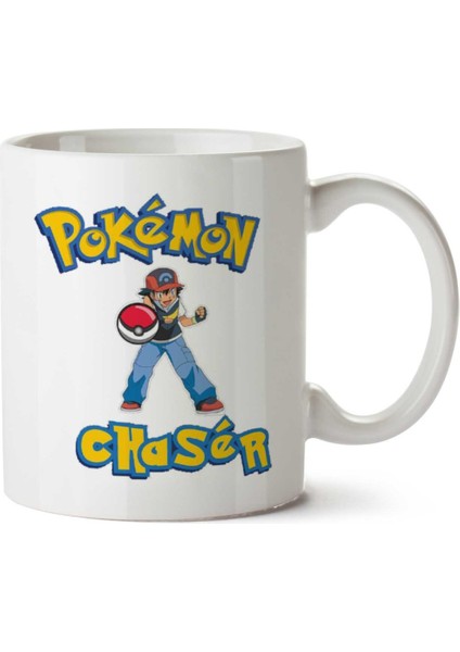 Pokemon Chaser Ash Iki Tarafı Baskılı Kupa Bardak
