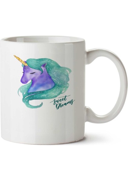 Unicorn Sweet Dreams Iki Tarafı Baskılı Kupa Bardak