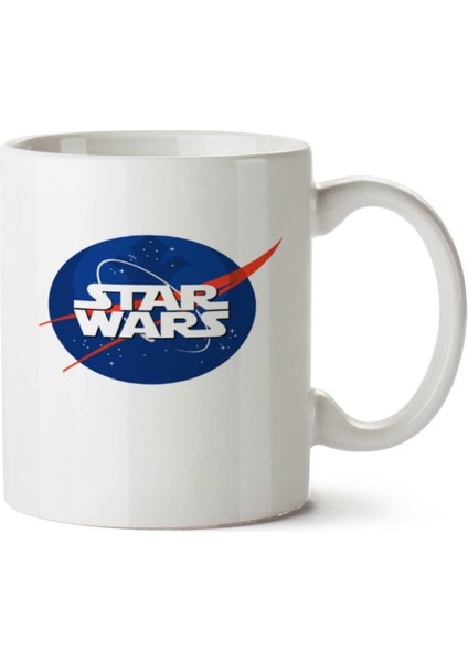 Star Wars & Nasa Logo Iki Tarafı Baskılı Kupa Bardak