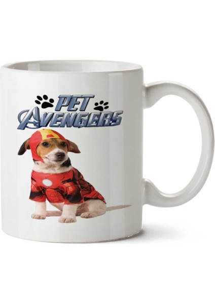 Avengers Infinity War Köpek Pati.png Iki Tarafı Baskılı Kupa Bardak