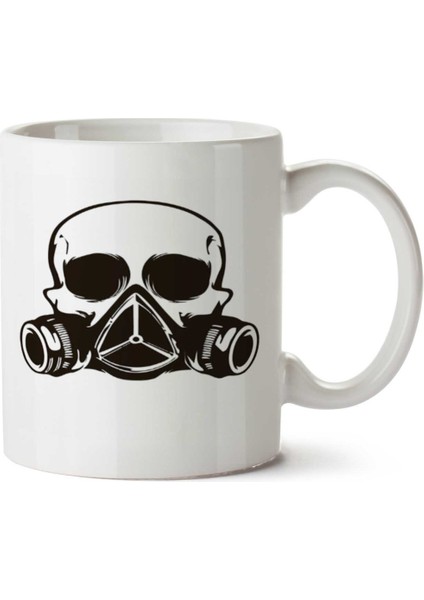 Kuru Kafa Kurukafa Maske Zehir Iki Tarafı Baskılı Kupa Bardak