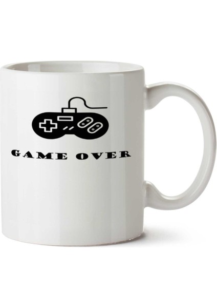 Gamer Game Over Iki Tarafı Baskılı Kupa Bardak