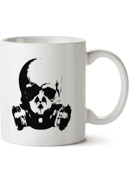 Kuru Kafa Kurukafa Silik Maske Iki Tarafı Baskılı Kupa Bardak