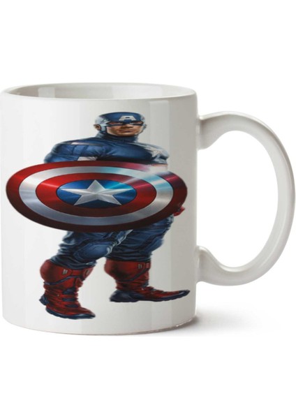 Marvel Captain America.png Iki Tarafı Baskılı Kupa Bardak