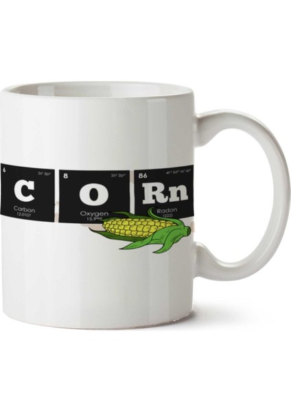 Corn Mısır Periyodik Cetvel Iki Tarafı Baskılı Kupa Bardak