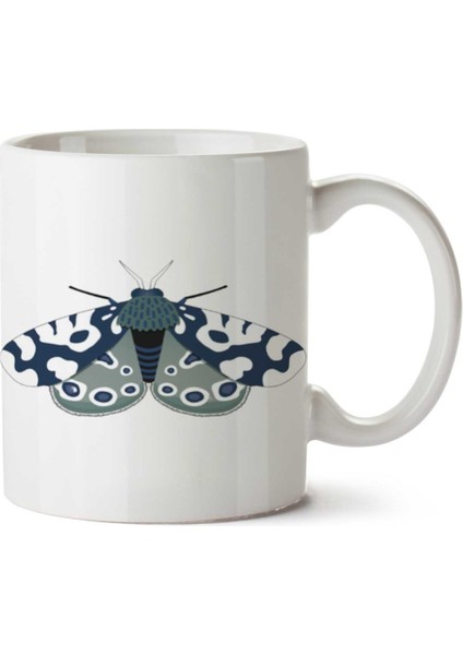 Leylak Kelebek Iki Tarafı Baskılı Kupa Bardak