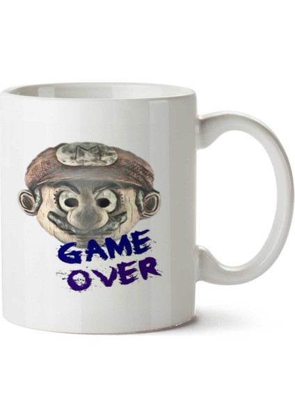 Poukans Marıo Game Over 30018 Iki Tarafı Baskılı Kupa Bardak