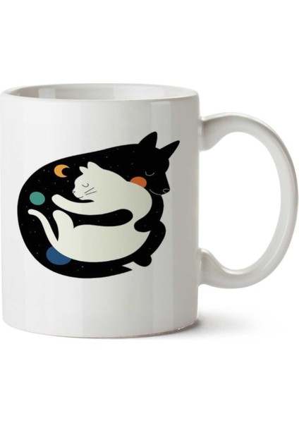 Like Cat And Dogs Kedi Köpek Iki Tarafı Baskılı Kupa Bardak