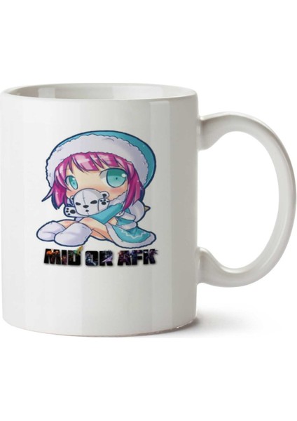 Anime - Mıd Or Afk - Lol Iki Tarafı Baskılı Kupa Bardak