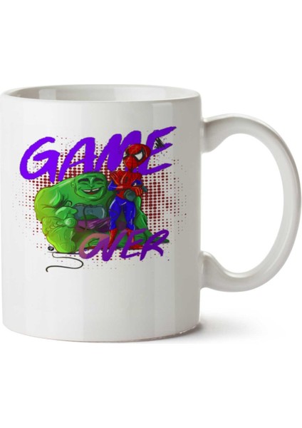 Game Over Örümcek Adam ve Hulk Iki Tarafı Baskılı Kupa Bardak