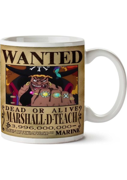 Wanted Marshall D Teach Anime Aranıyor Iki Tarafı Baskılı Kupa Bardak