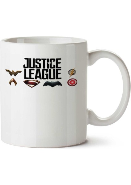 Liga Da Justiça Kahramanlar Logoları Iki Tarafı Baskılı Kupa Bardak