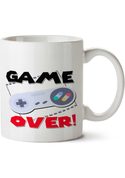 Game Over Oyun Kolu Iki Tarafı Baskılı Kupa Bardak